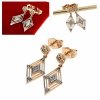 1038a Kolczyki złote cyrkonia pozłacane 18k Xuping wiszące